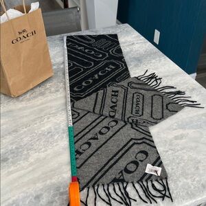 Coach Men's Scarf in Black and Gray